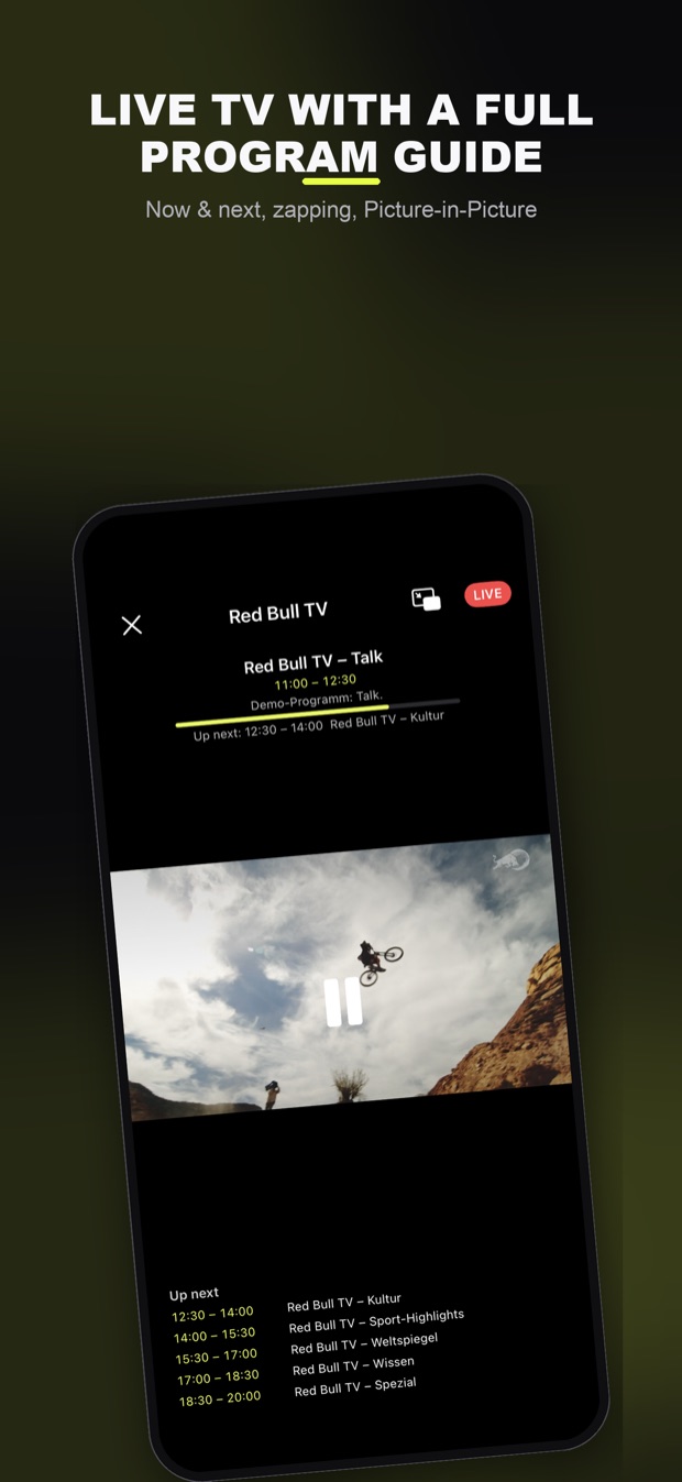 Lightning Player auf dem iPhone