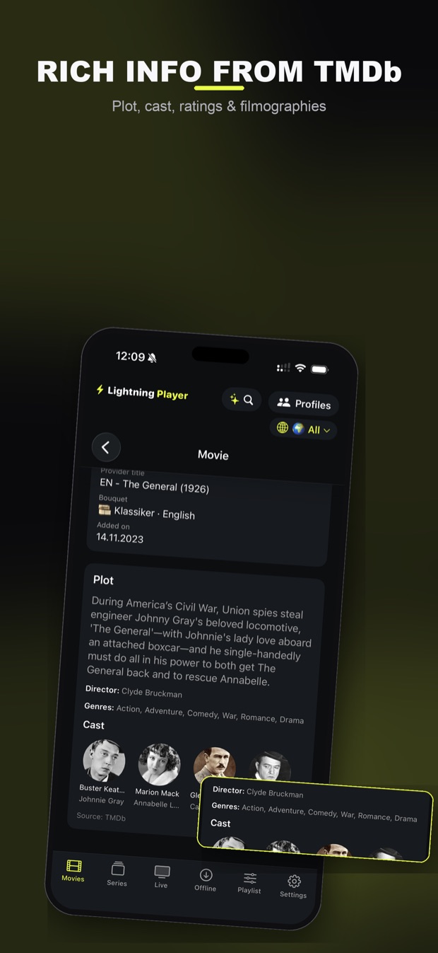 Lightning Player auf dem iPhone