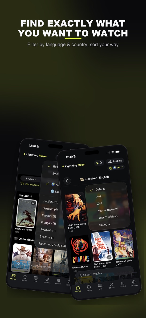 Lightning Player auf dem iPhone