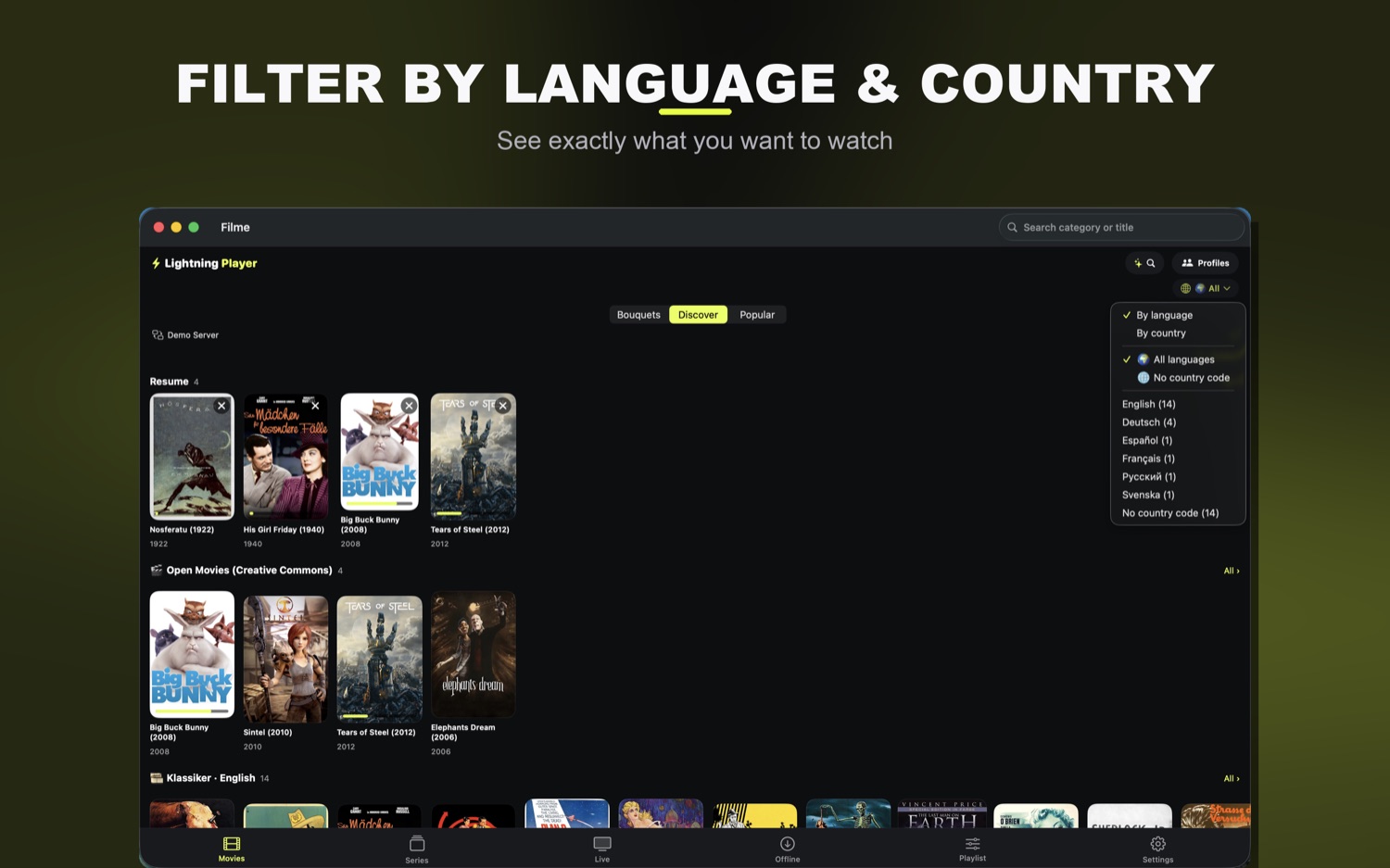 Lightning Player auf dem Mac